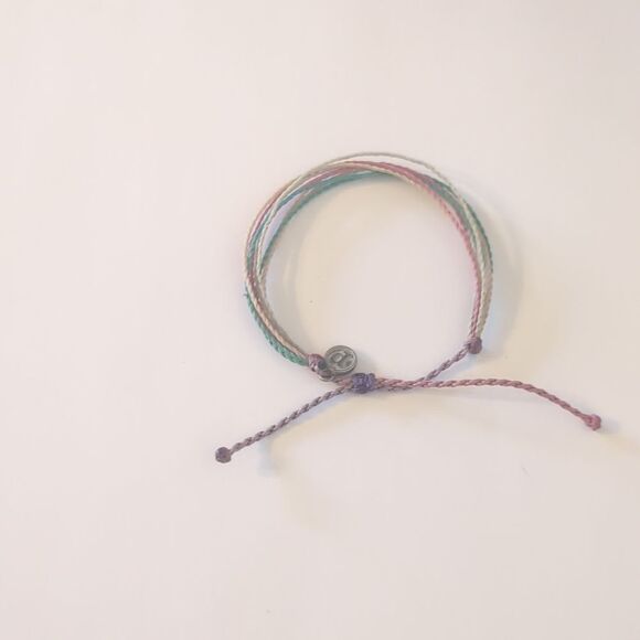 798 Pura Vida Blue Pink Yellow‎ Multi Strand Adjustable Slider Bracelet - Picture 4 of 4